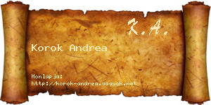 Korok Andrea névjegykártya
